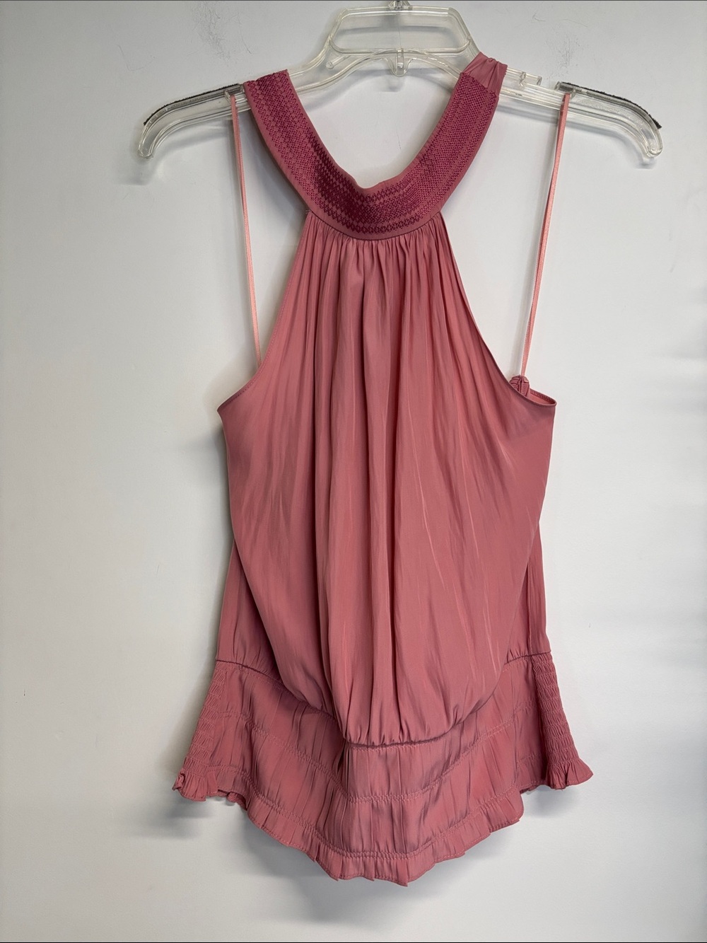 Ramy Brook Rose-Pink Halter Neck Camisole